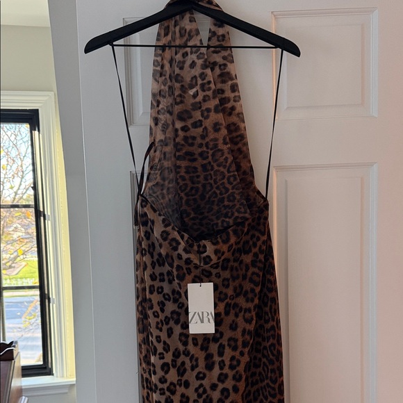 Zara Leopard Print Halter Dress - Picture 5 of 6